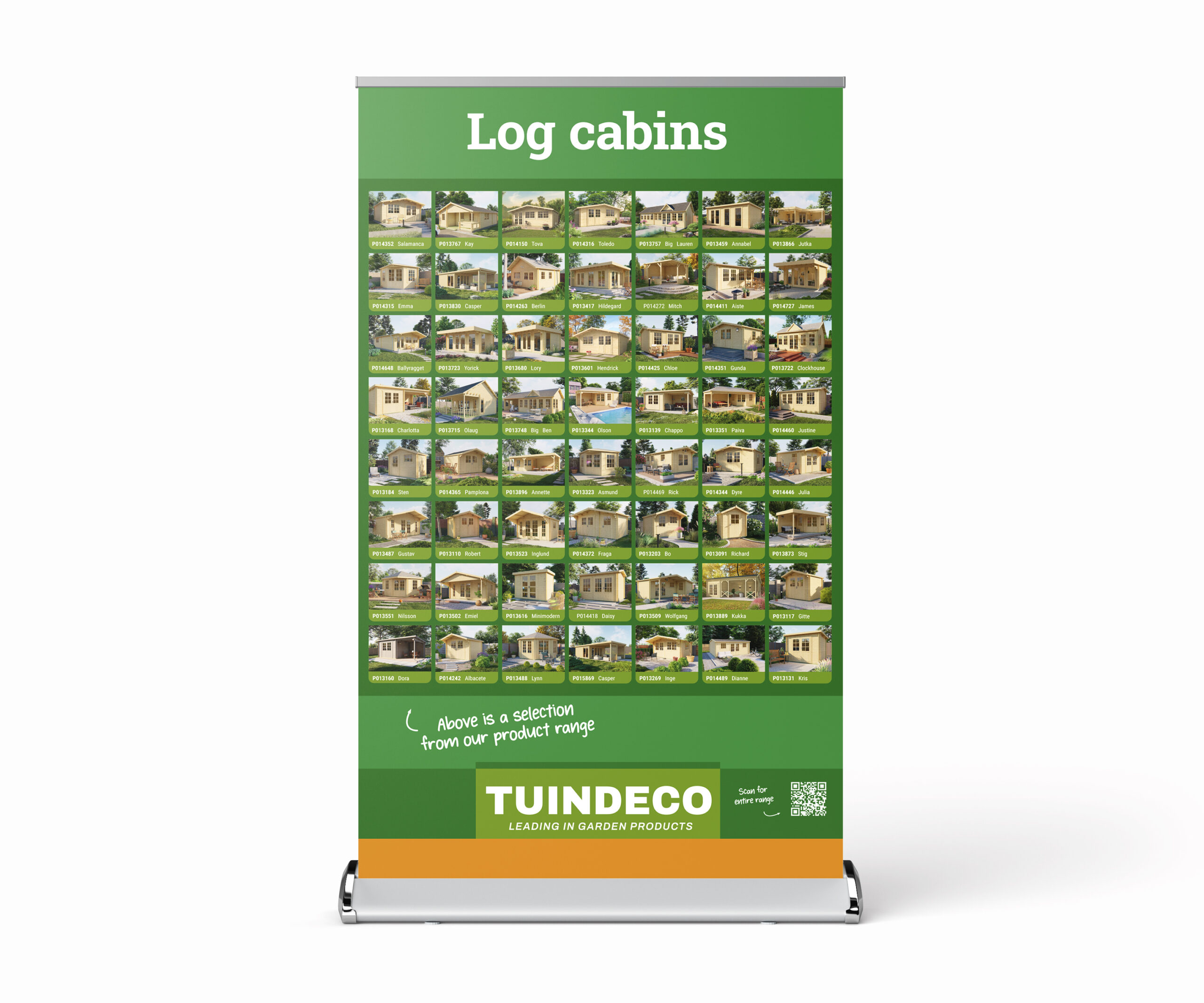 Roll-up banner blokhutten (Engelstalig)