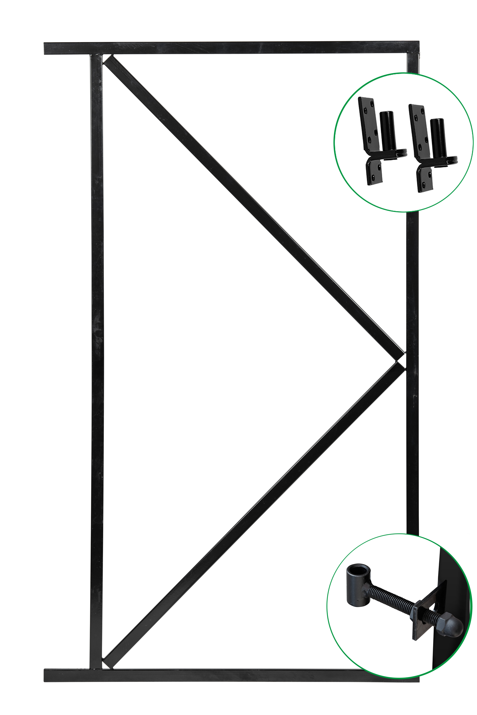 IJzeren deurframe 155x100cm zwart