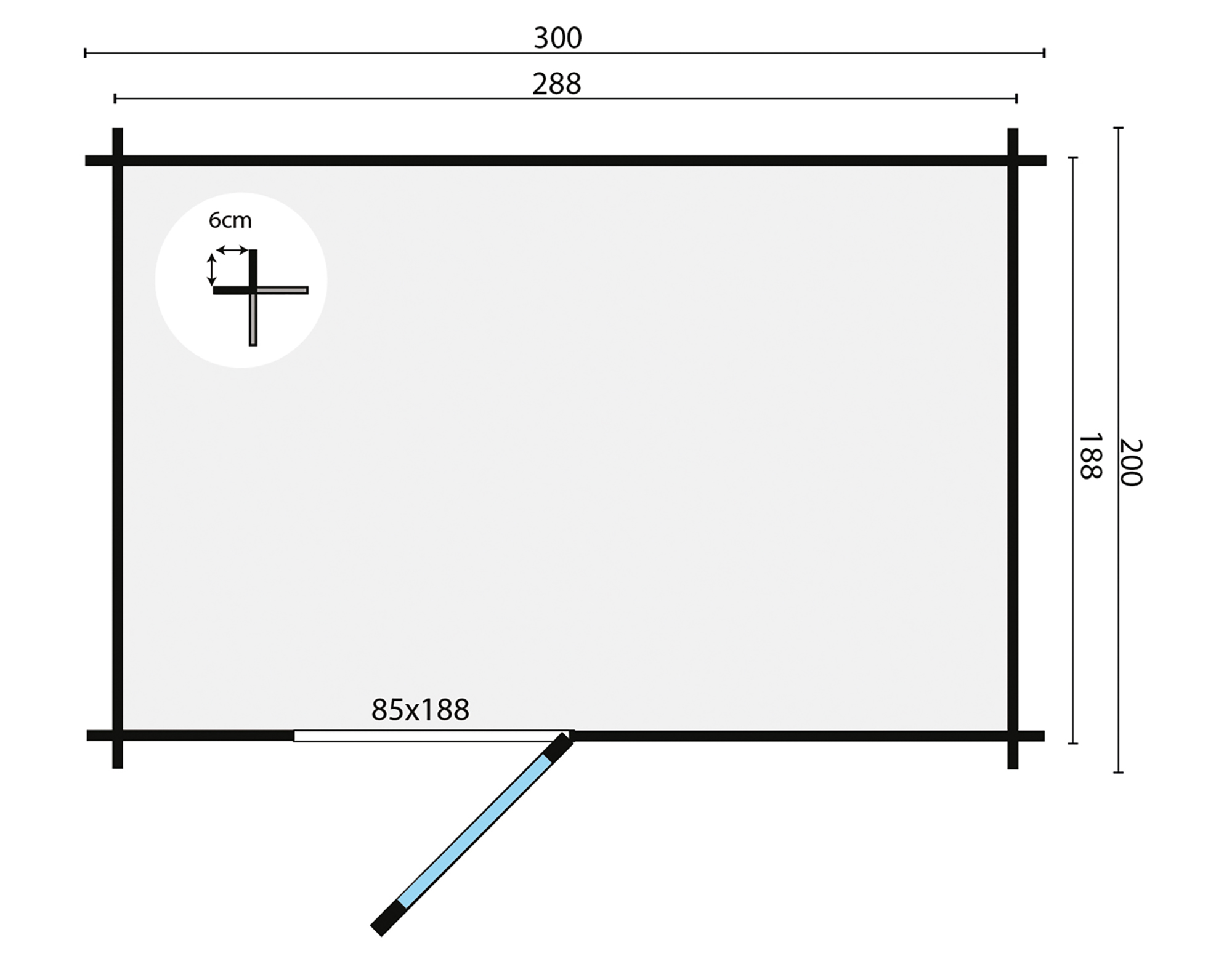 Blokhut - Tuinhuis Novalie | 19mm | onbehandeld